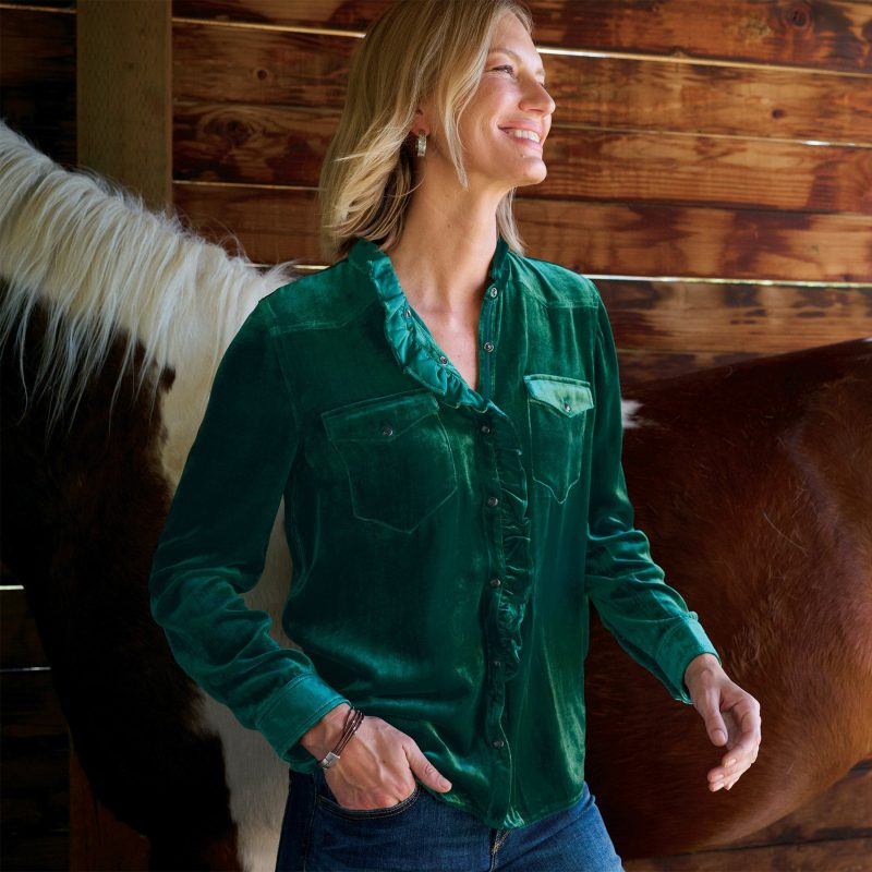 Gretel Velvet Shirt. Petite