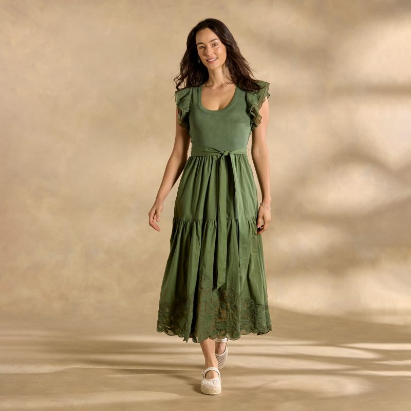 Madera Mixed-Media Dress. Petite