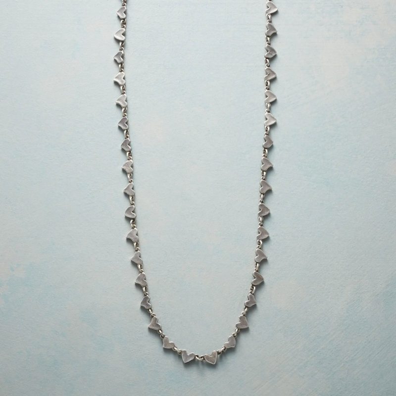Sterling Chain Of Hearts Necklace